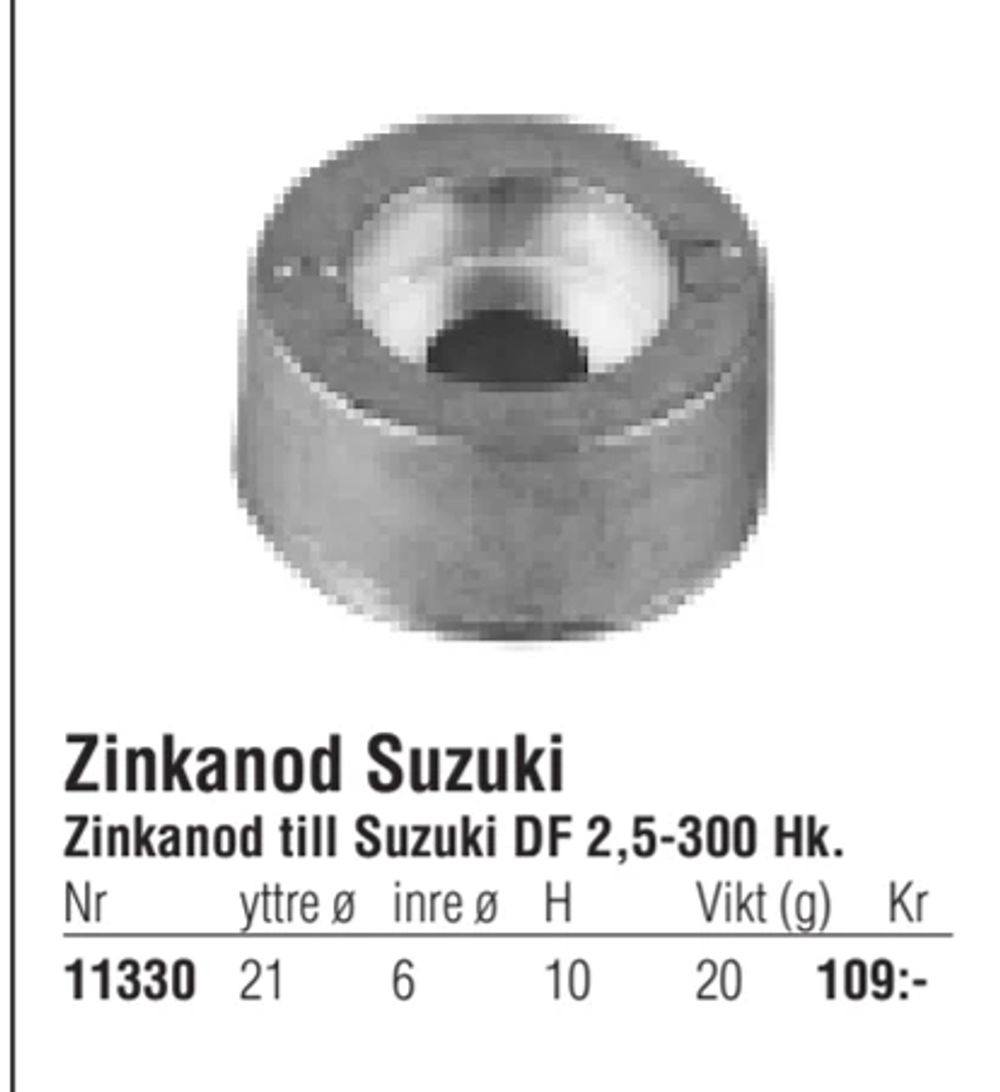 Erbjudanden på Zinkanod Suzuki från Erlandsons Brygga för 109 kr
