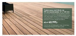 Træterrasse med hårdt træ IPE terrassebrædder 21 x 145 mm