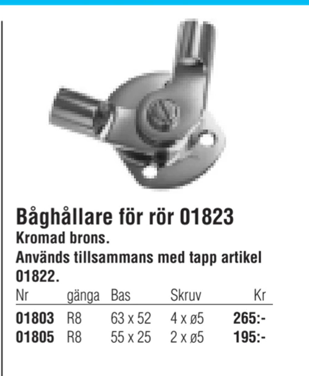 Erbjudanden på Båghållare för rör 01823 från Erlandsons Brygga för 195 kr