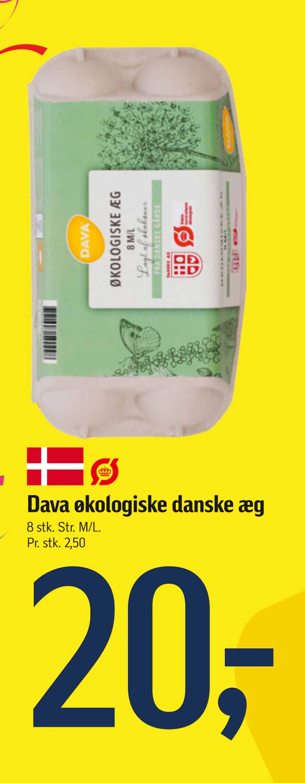 Tilbud på Dava økologiske danske æg fra føtex til 20 kr.
