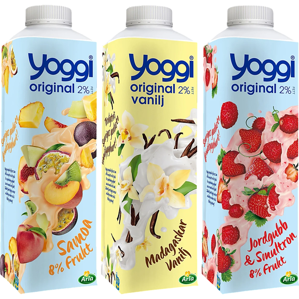 Erbjudanden på Frukt-/Vaniljyoghurt (Yoggi) från Coop X:-TRA för 19,90 kr
