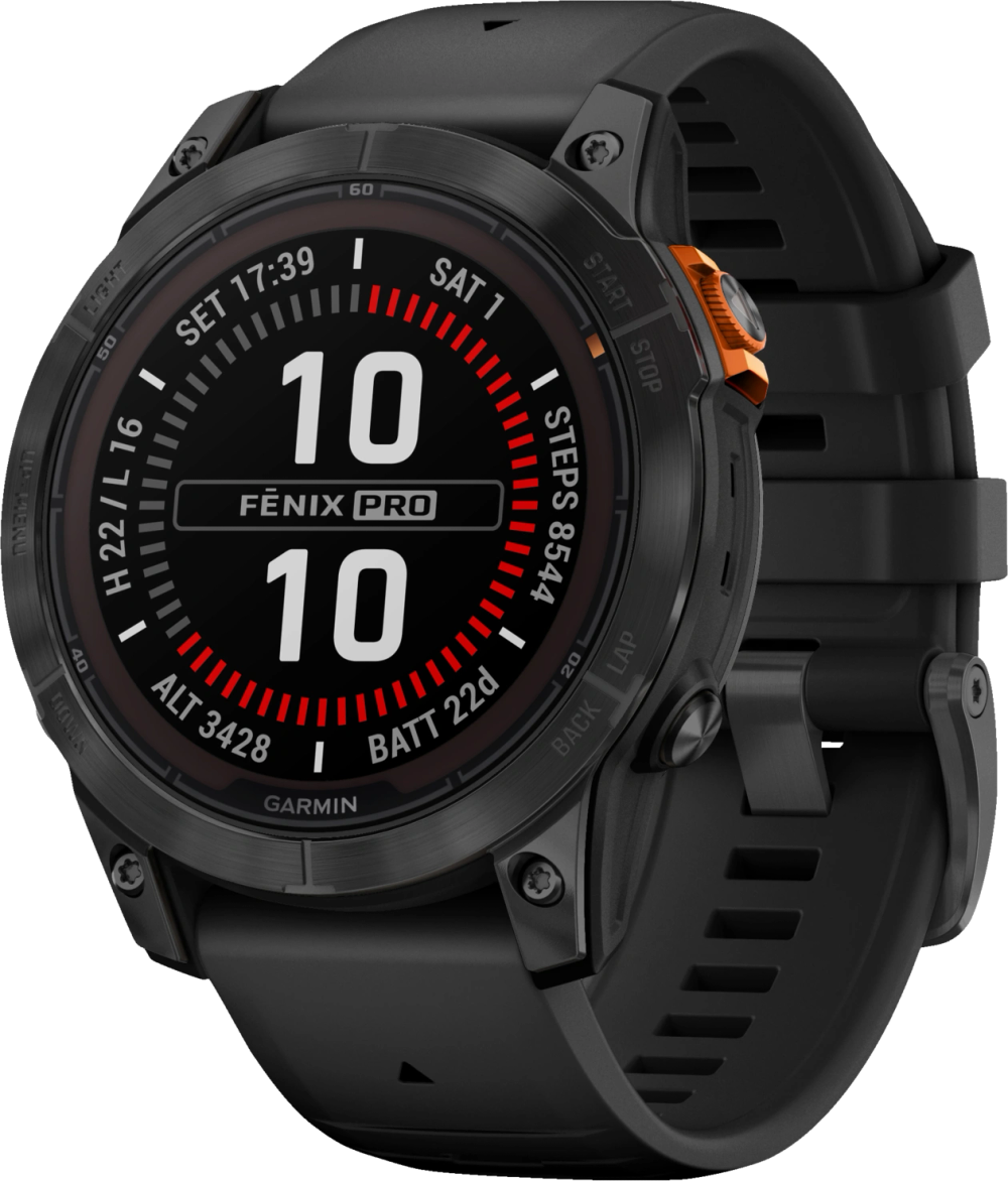 Tilbud på Garmin Fenix 7 Pro Solar smartwatch, 47mm (sort) fra Elgiganten til 4.499 kr.