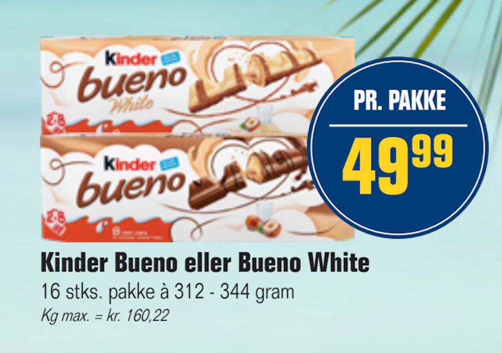 Tilbud på Kinder Bueno eller Bueno White fra Otto Duborg til 49,99 kr.