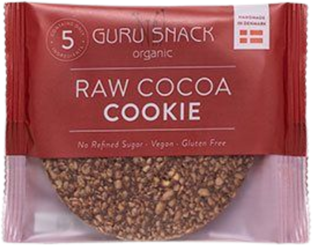 Tilbud på Raw Cocoa Cookie Øko enkeltvis indpakket (Guru Snack) fra Helsam til 16 kr.