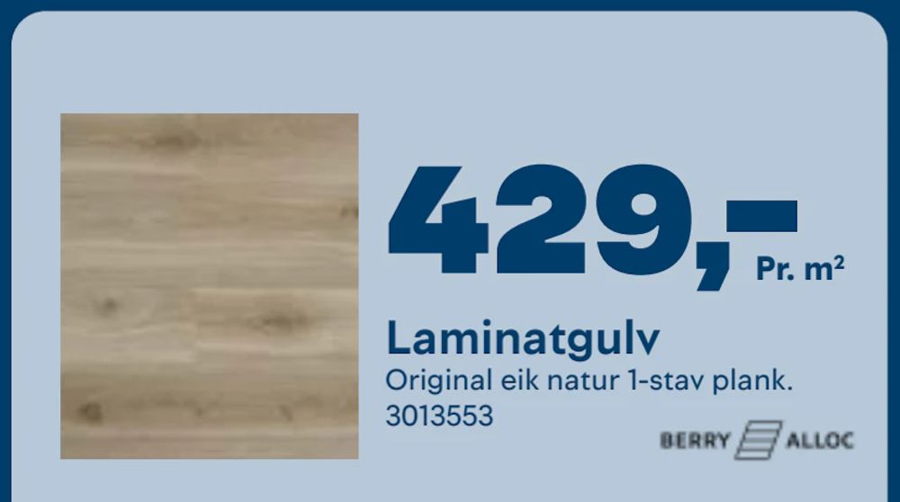 Tilbud på Laminatgulv fra MAXBO til 429 kr