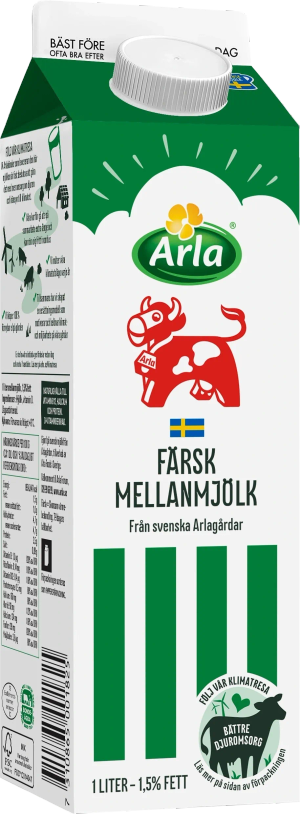 Färsk mellanmjölk 1,5% 1l ® (Arla Ko)