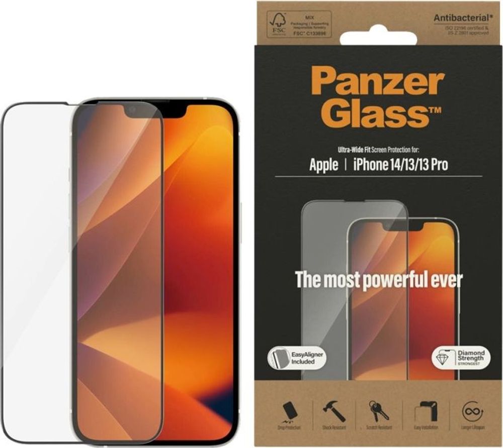 Tilbud på PanzerGlass™ | Skærmbeskyttelse - Ultra-Wide Fit | Iphone 13/13 Pro/14 fra ComputerSalg til 259,95 kr.