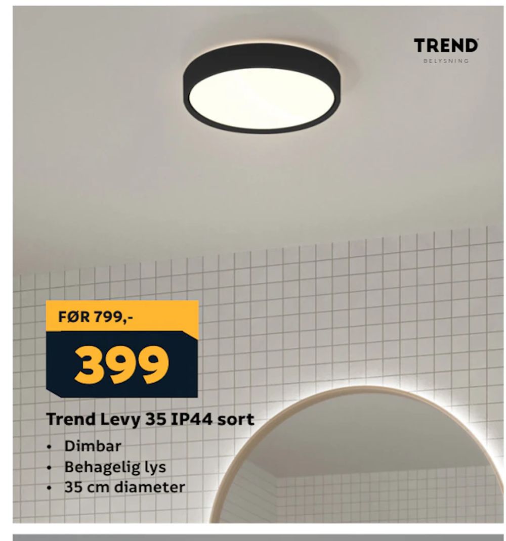 Tilbud på Trend Levy 35 IP44 sort fra Megaflis til 399 kr