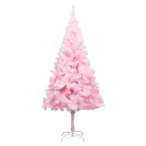 Kunstigt juletræ med fod 180 cm PVC pink