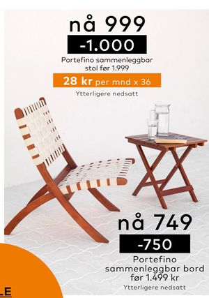 Portefino sammenleggbar stol