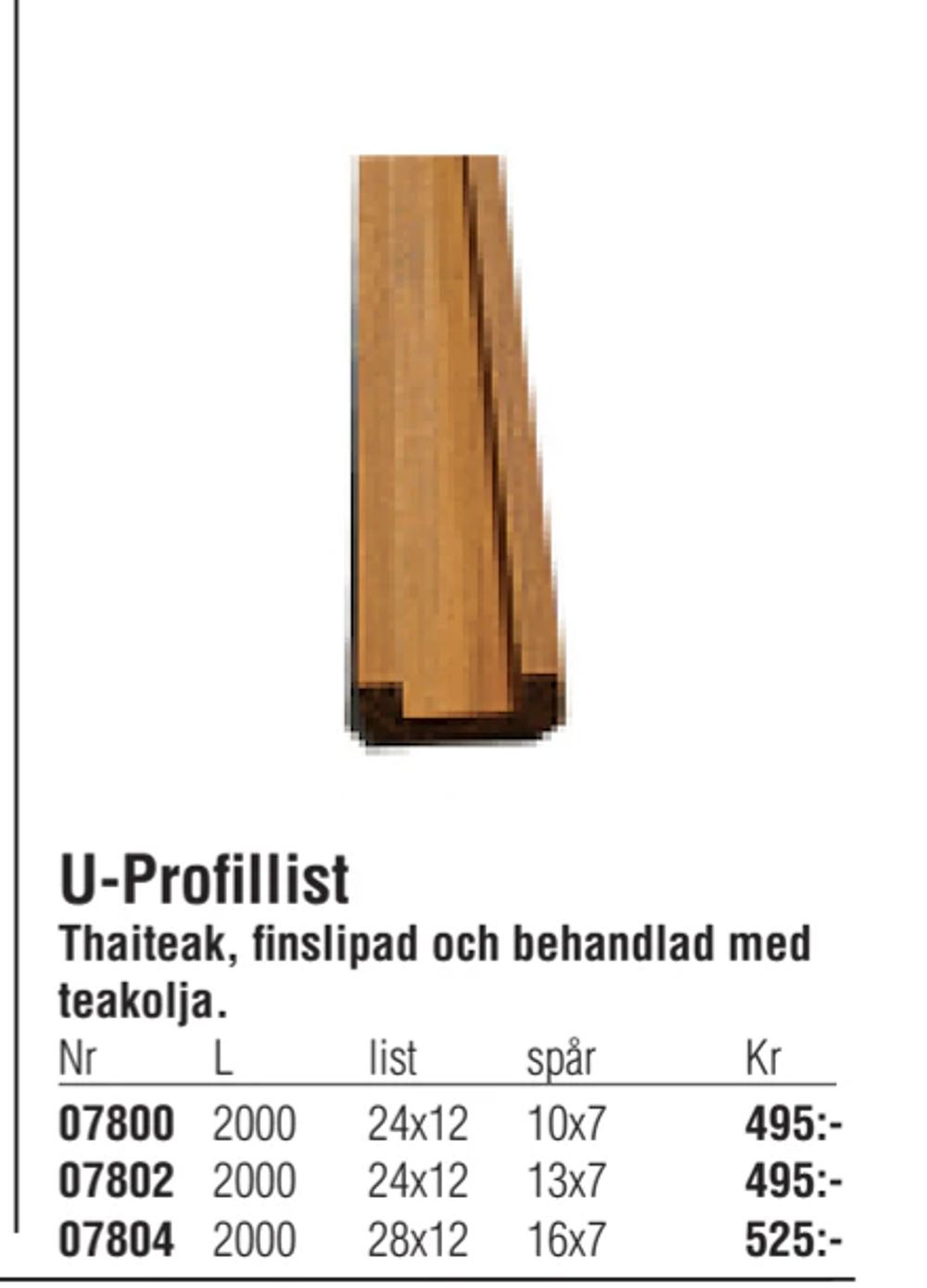 Erbjudanden på U-Profillist från Erlandsons Brygga för 495 kr