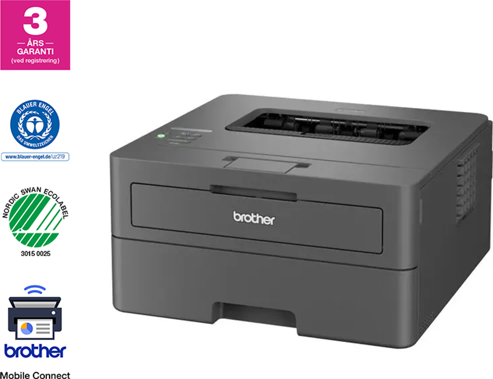 Tilbud på Brother HL-L2445DW - A4 s/h-laserprinter fra ComputerSalg til 1.078 kr.