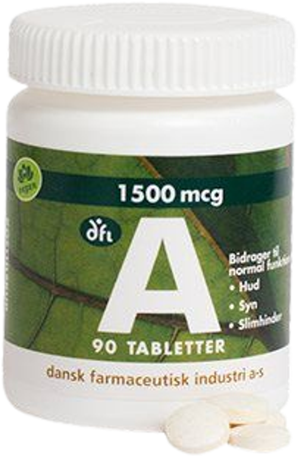 Tilbud på A-vitamin 1500 mcg, 5000 ie (Grønne dfi vitaminer) fra Helsam til 79 kr.