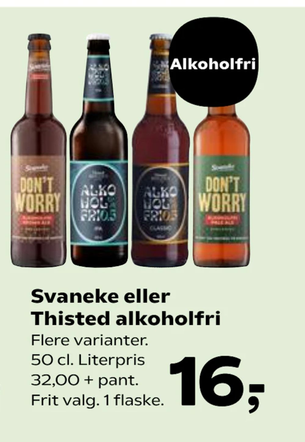 Tilbud på Svaneke eller Thisted alkoholfri fra Kvickly til 16 kr.