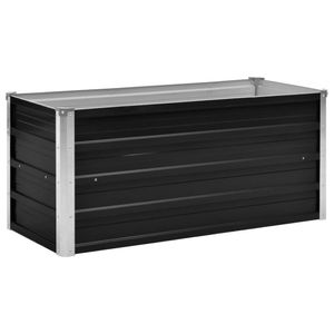 Hævet plantekasse 100x40x45 cm galvaniseret stål antracitgrå