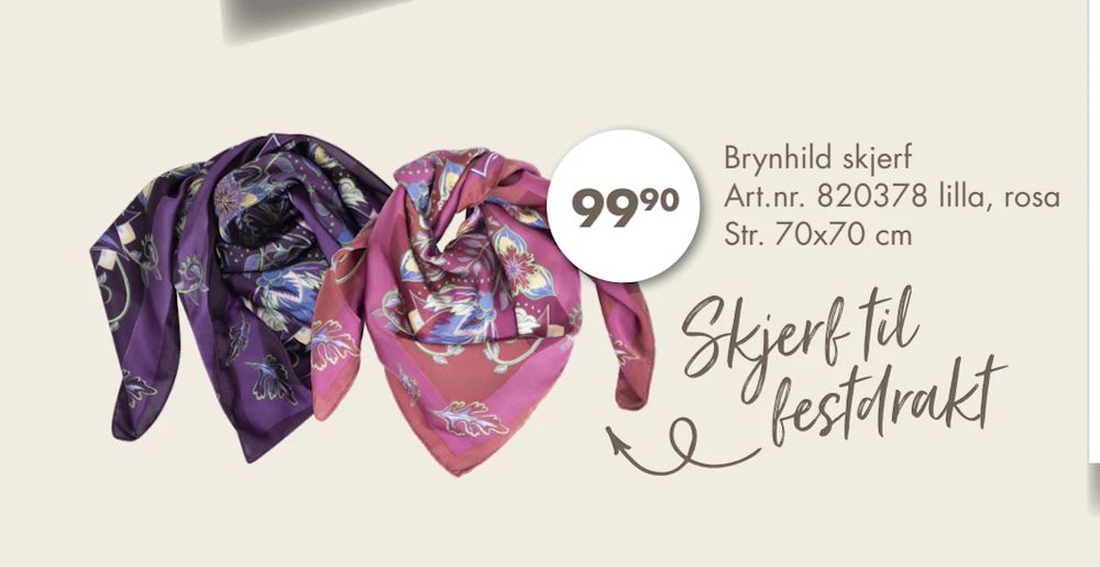 Tilbud på Brynhild skjerf fra Spar Kjøp til 99,90 kr