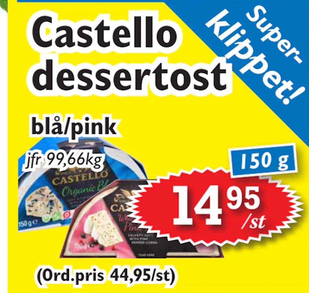 Erbjudanden på Castello dessertost från T-jarlen för 14,95 kr