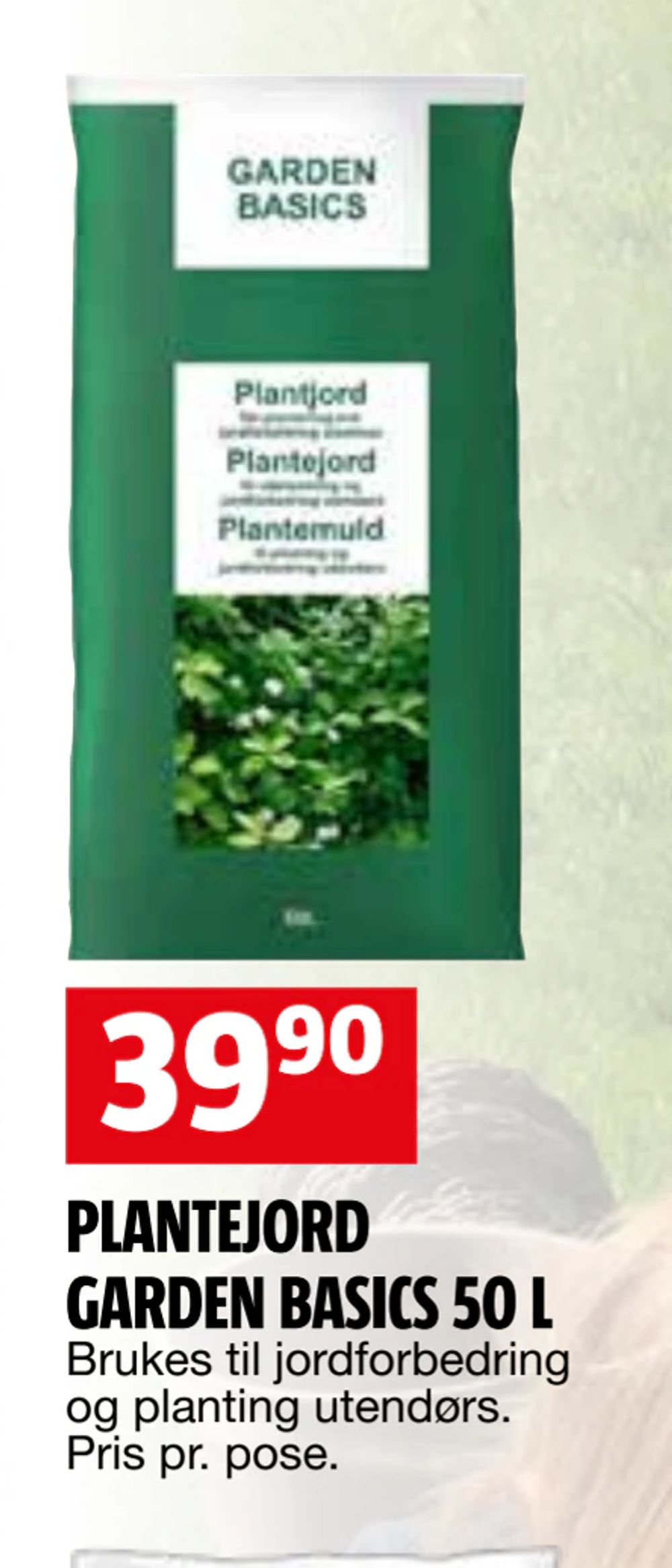 Tilbud på PLANTEJORD GARDEN BASICS 50 L fra BAUHAUS til 39,90 kr