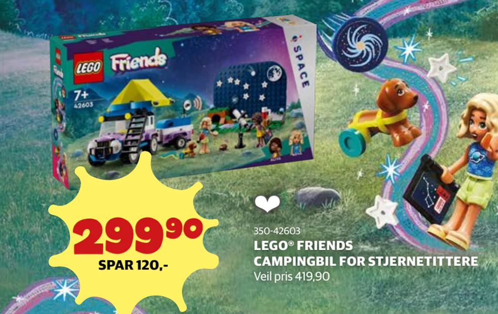 Tilbud på LEGO® FRIENDS CAMPINGBIL FOR STJERNETITTERE fra Lekia til 299,90 kr