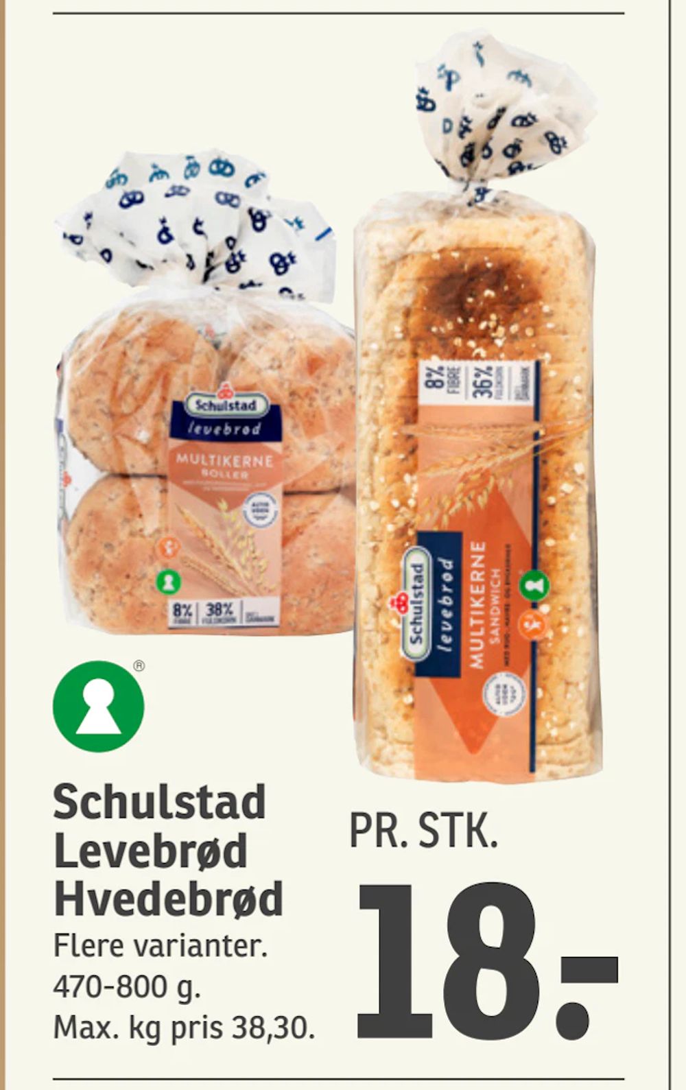 Tilbud på Schulstad Levebrød Hvedebrød fra SPAR til 18 kr.