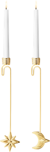 Lysholdersæt Stjerne & Halvmåne 2024, Guldbelagt (Georg Jensen)