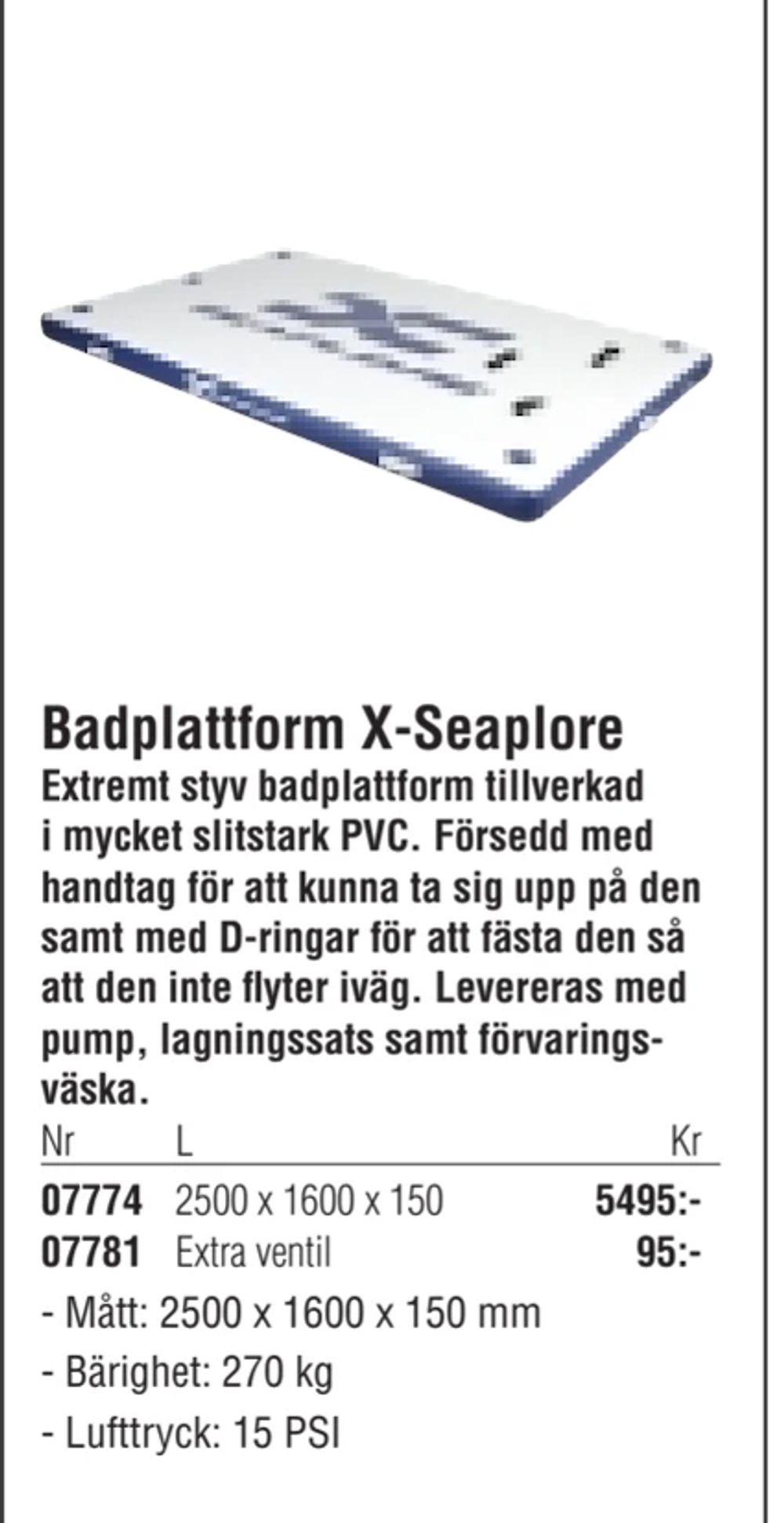 Erbjudanden på Badplattform X-Seaplore från Erlandsons Brygga för 5 495 kr