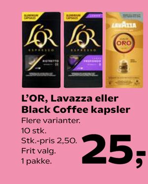L’OR, Lavazza eller Black Coffee kapsler