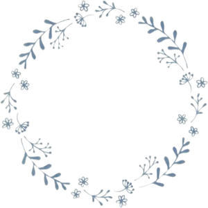 Papirservietter Blue Flower Wreath (50stk.)