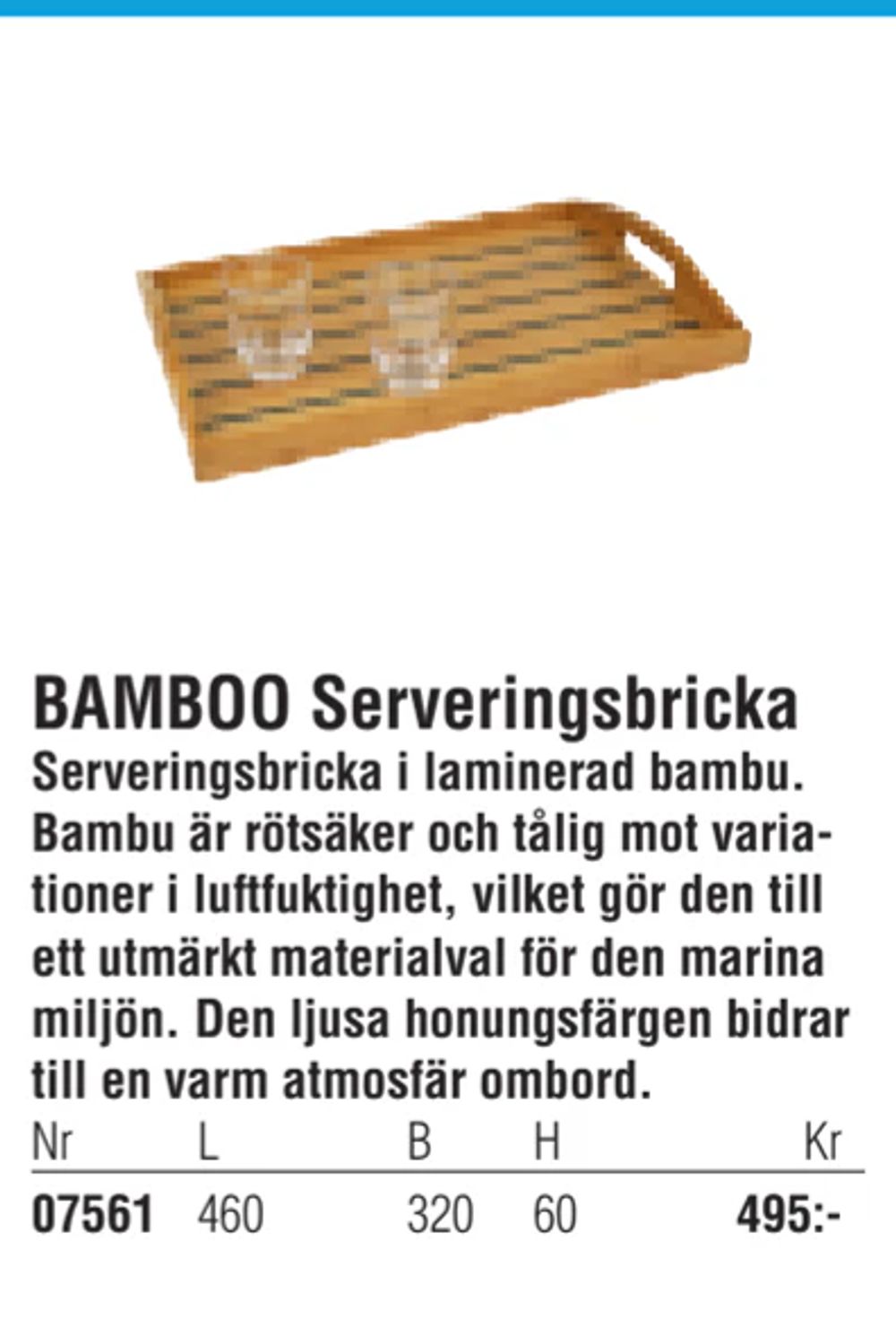 Erbjudanden på BAMBOO Serveringsbricka från Erlandsons Brygga för 495 kr