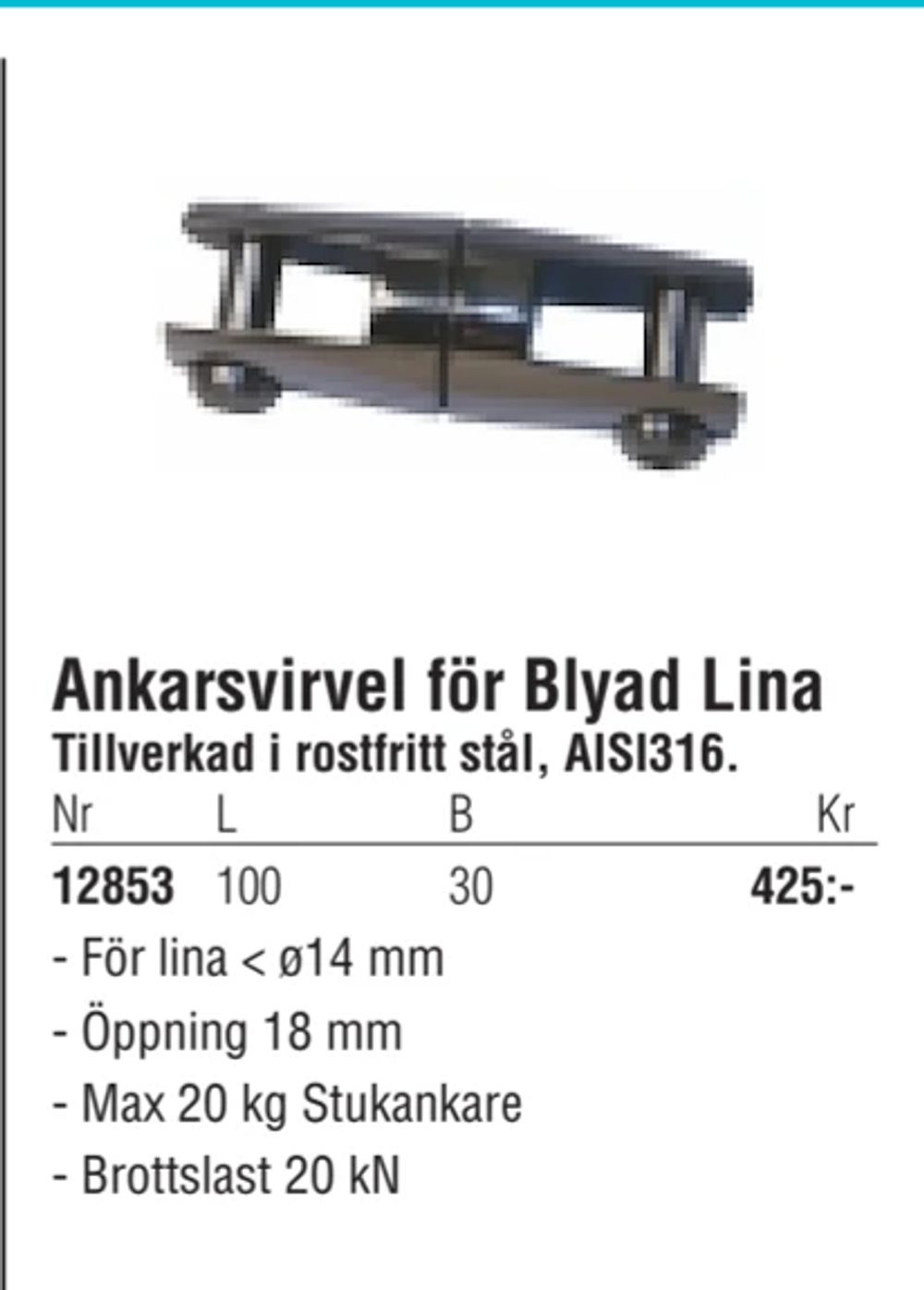 Erbjudanden på Ankarsvirvel för Blyad Lina från Erlandsons Brygga för 425 kr