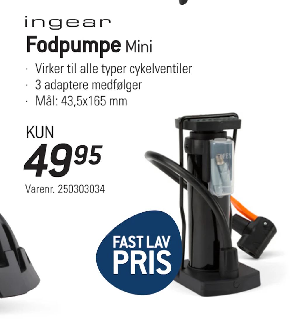 Tilbud på Fodpumpe Mini fra thansen til 49,95 kr.