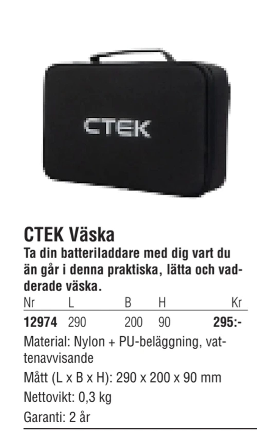 Erbjudanden på CTEK Väska från Erlandsons Brygga för 295 kr