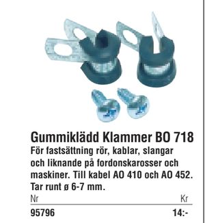 Gummiklädd Klammer BO 718