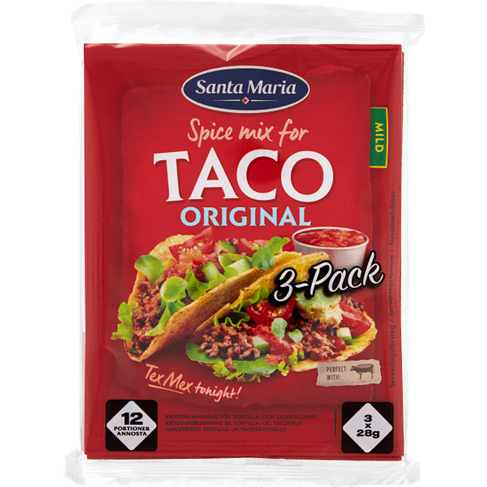 Erbjudanden på Taco kryddmix 3-pack från ICA Maxi Stormarknad för 25 kr