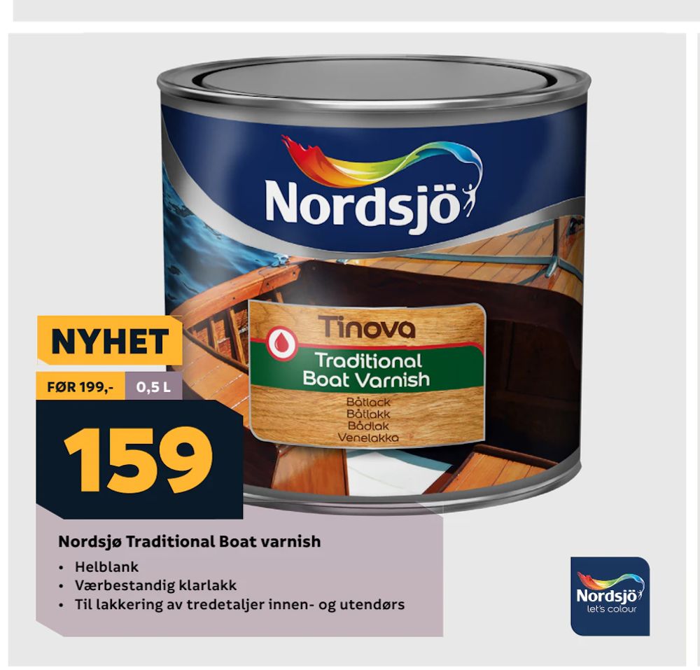 Tilbud på Nordsjø Traditional Boat varnish fra Megaflis til 159 kr