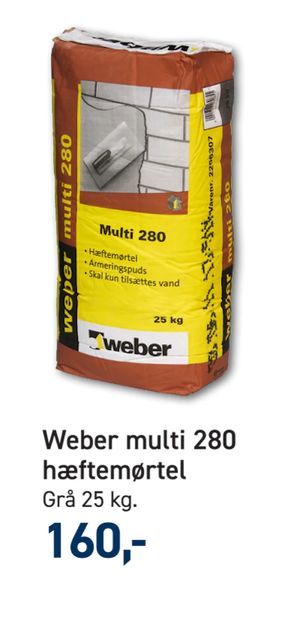Weber multi 280 hæftemørtel