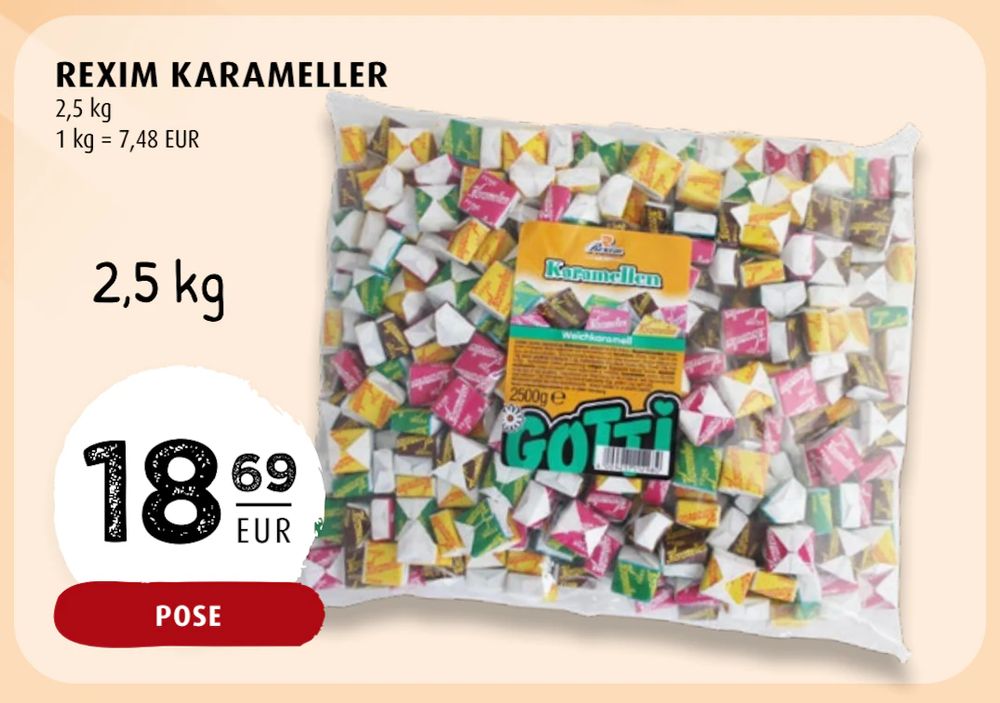 Tilbud på REXIM KARAMELLER fra Scandinavian Park til 18,69 €