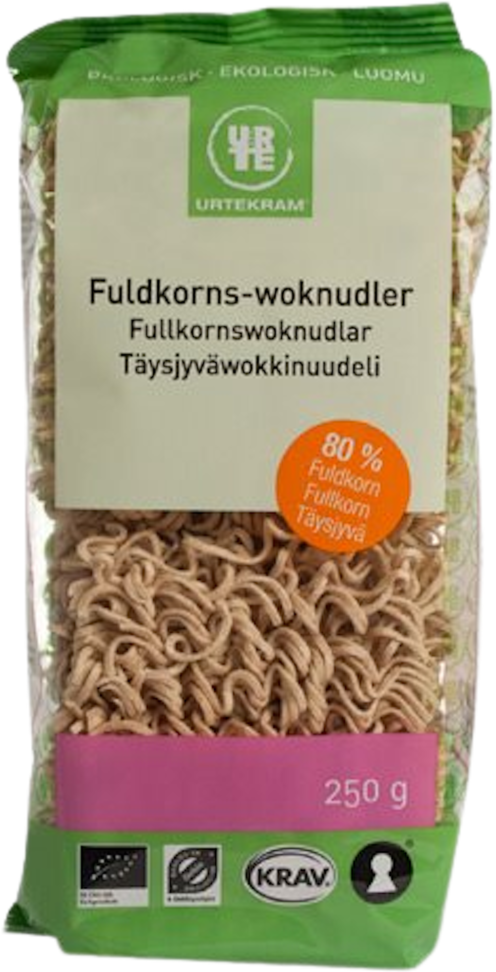 Tilbud på Fuldkorns woknudler Øko (Urtekram) fra Helsam til 19,95 kr.