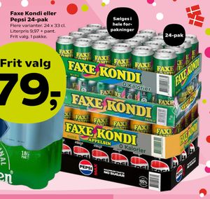 Faxe Kondi eller Pepsi 24-pak