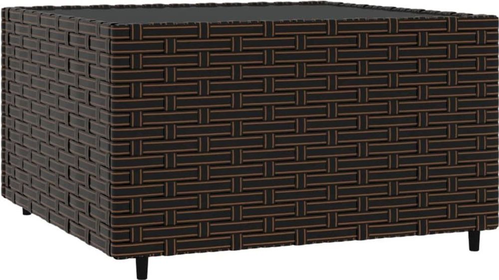 Tilbud på vidaXL havebord 50x50x30 cm firkantet polyrattan brun fra vidaXL.dk til 447 kr.