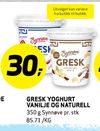 Gresk Yoghurt Vanilje og Naturell