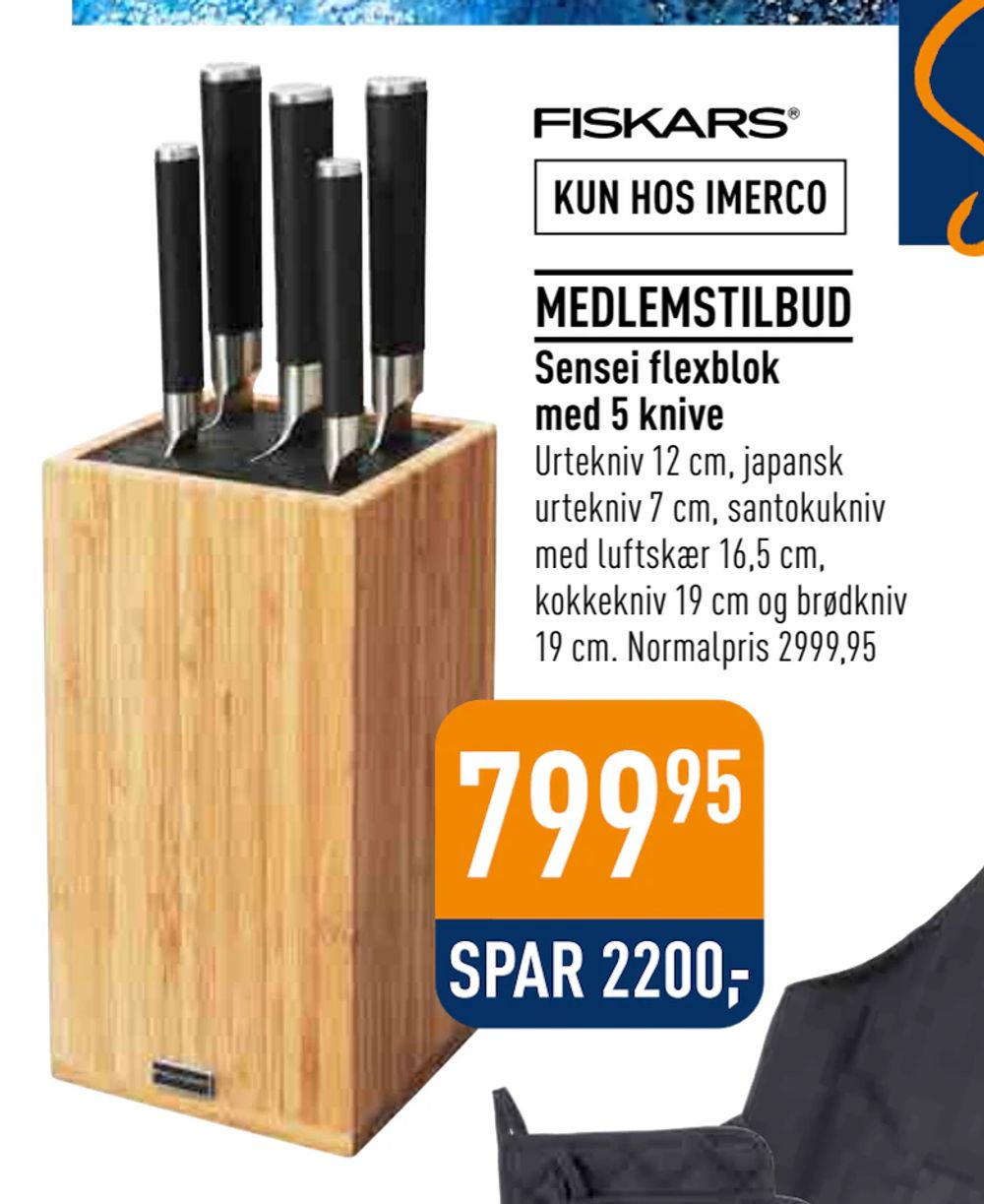 Tilbud på Sensei flexblok med 5 knive fra Imerco til 799,95 kr.