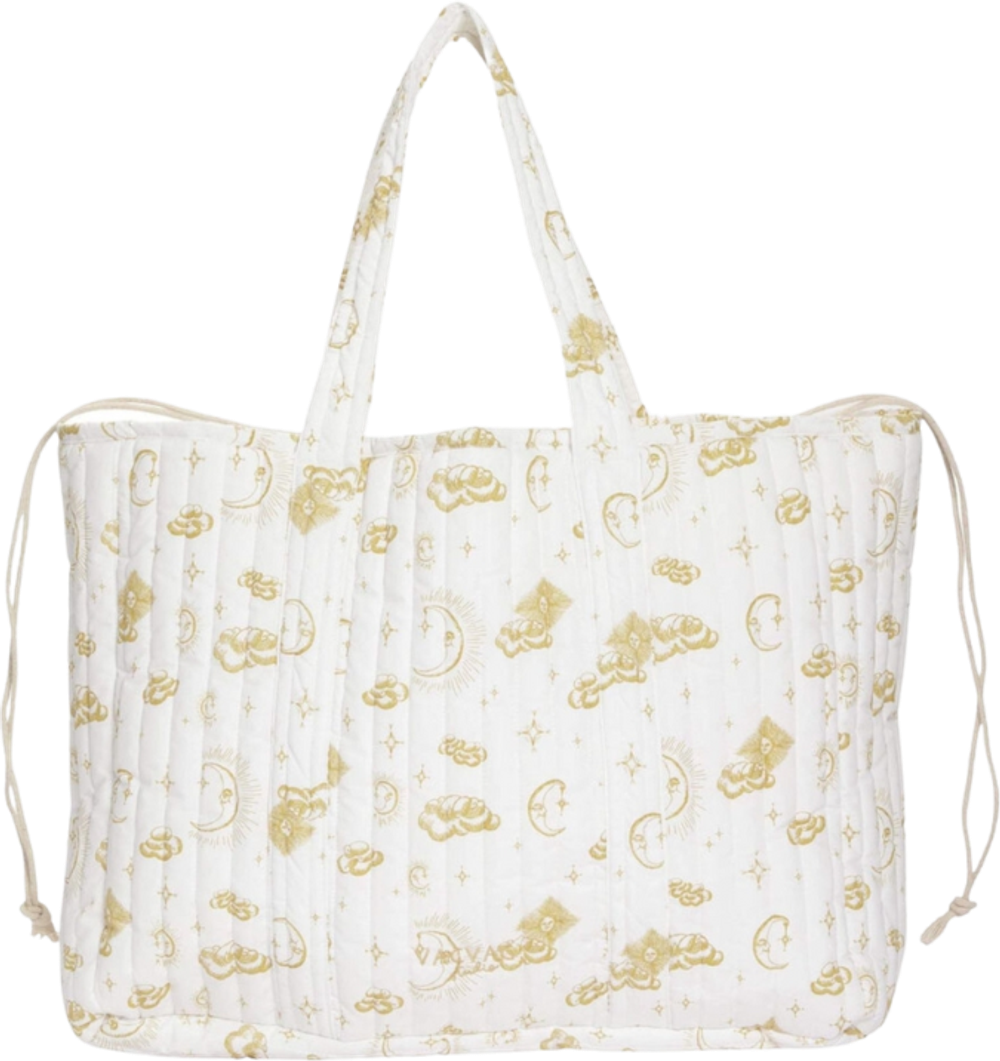 Tilbud på BILLE Mommy Bag Sur La Lune i Mustard Gold (VACVAC Studio) fra Basic & More til 149 kr.