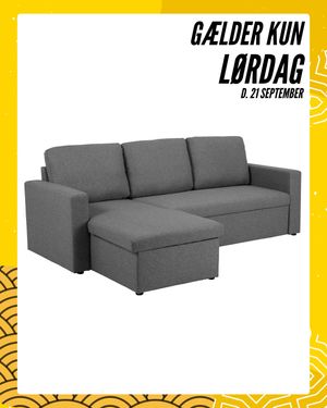 Lucas Sovesofa M. Chaiselong, Mørkegrå (Vendbar) 83 Cm 222 Cm