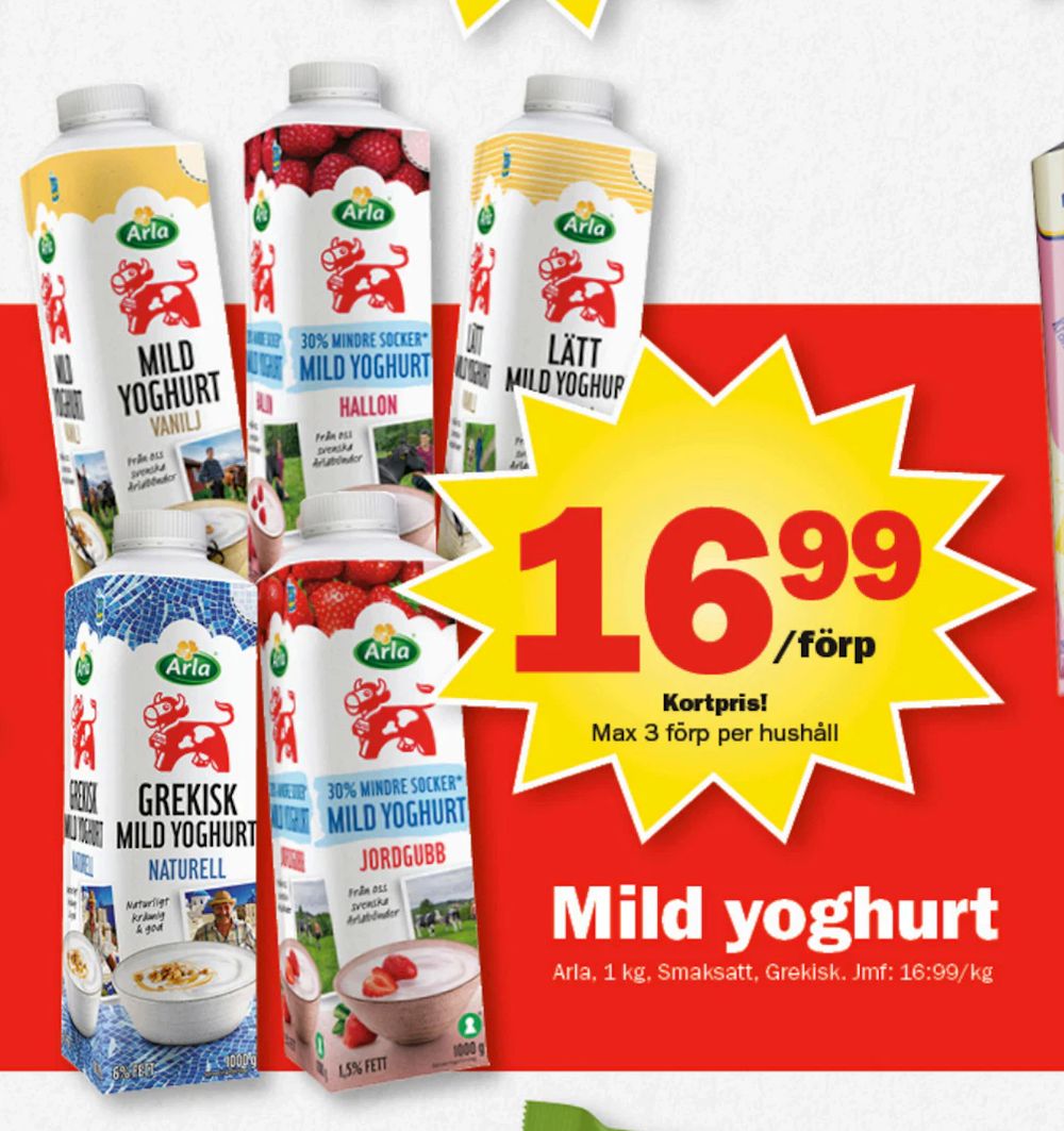 Erbjudanden på Mild yoghurt från Pekås för 16,99 kr