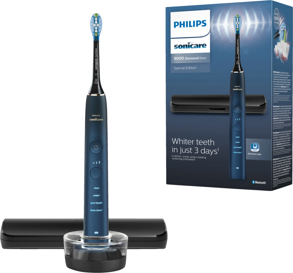 Tilbud på Philips Sonicare DiamondClean 9000 elektrisk tandbørste HX991188 (blå) fra Elgiganten til 999 kr.