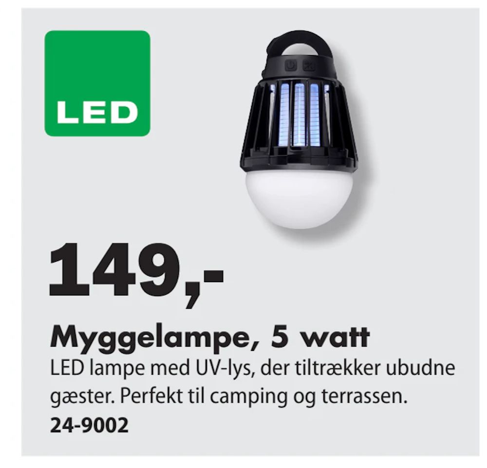 Tilbud på Myggelampe, 5 watt fra Biltema til 149 kr.