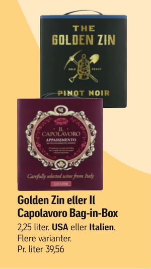Golden Zin eller Il Capolavoro Bag-in-Box