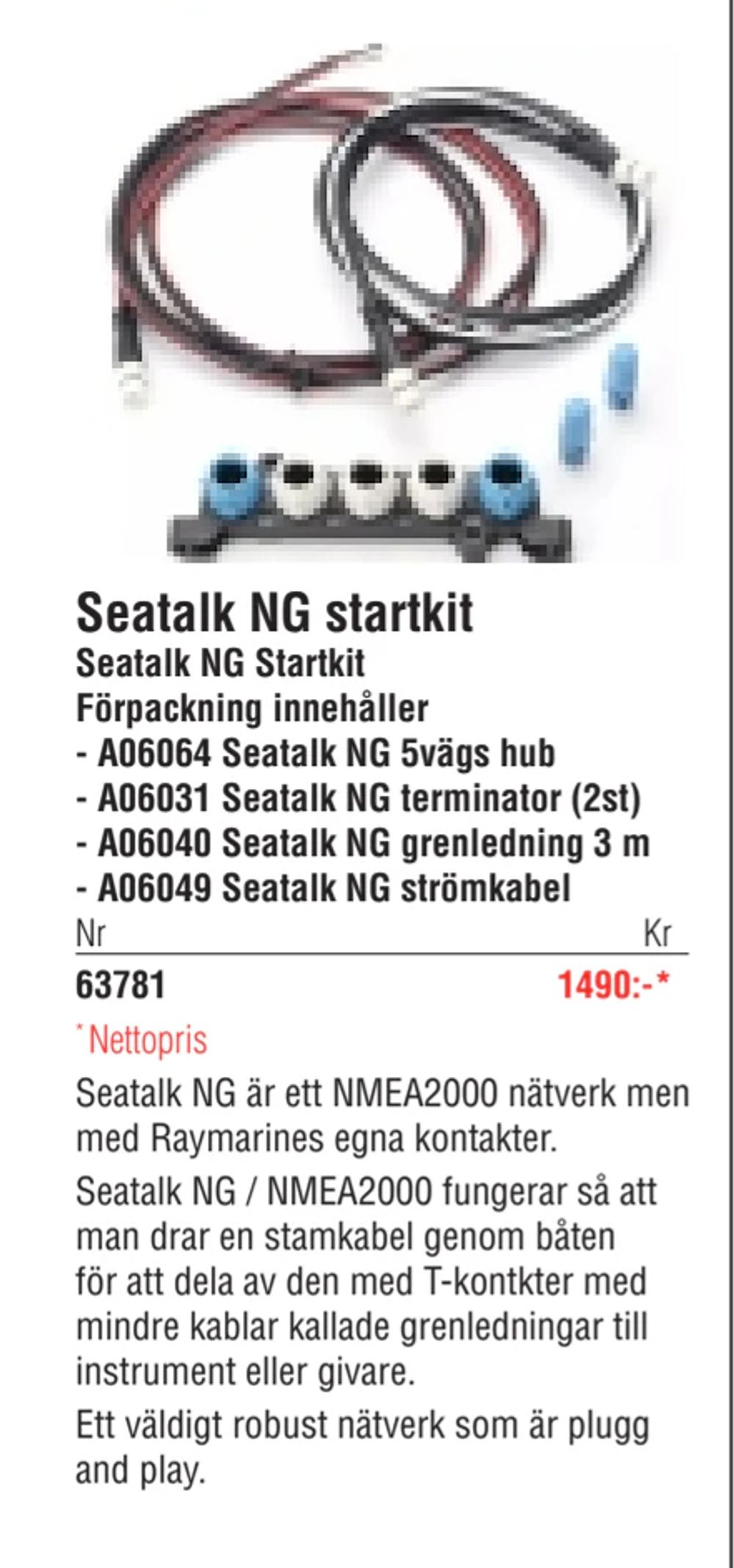 Erbjudanden på Seatalk NG startkit från Erlandsons Brygga för 1 490 kr