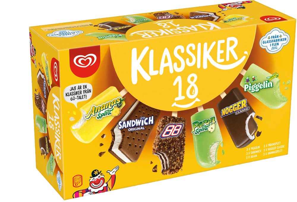 Erbjudanden på Glass Klassikerlåda 18-pack GB Glace (Heartbrand) från ICA Nära för 99 kr